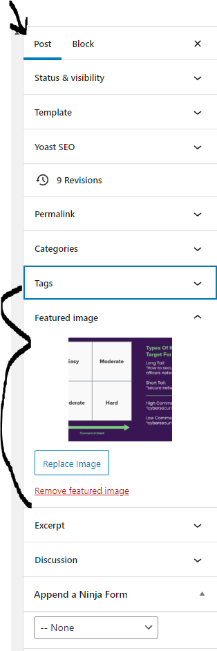 setting the posts featured image in WordPress for better seo