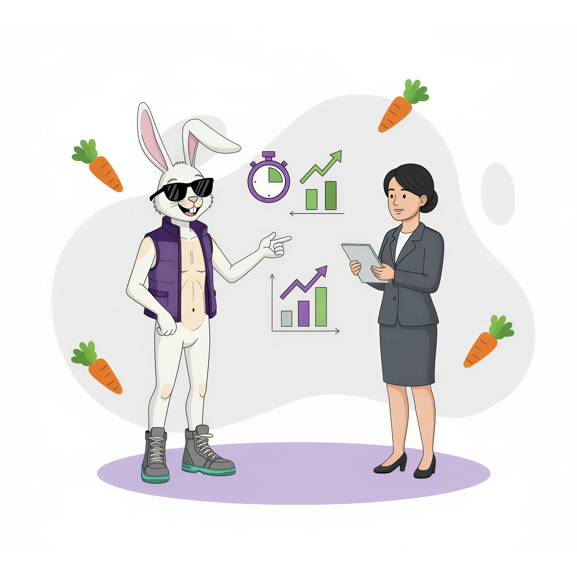 web developer educating customer on how to make web pages load faster