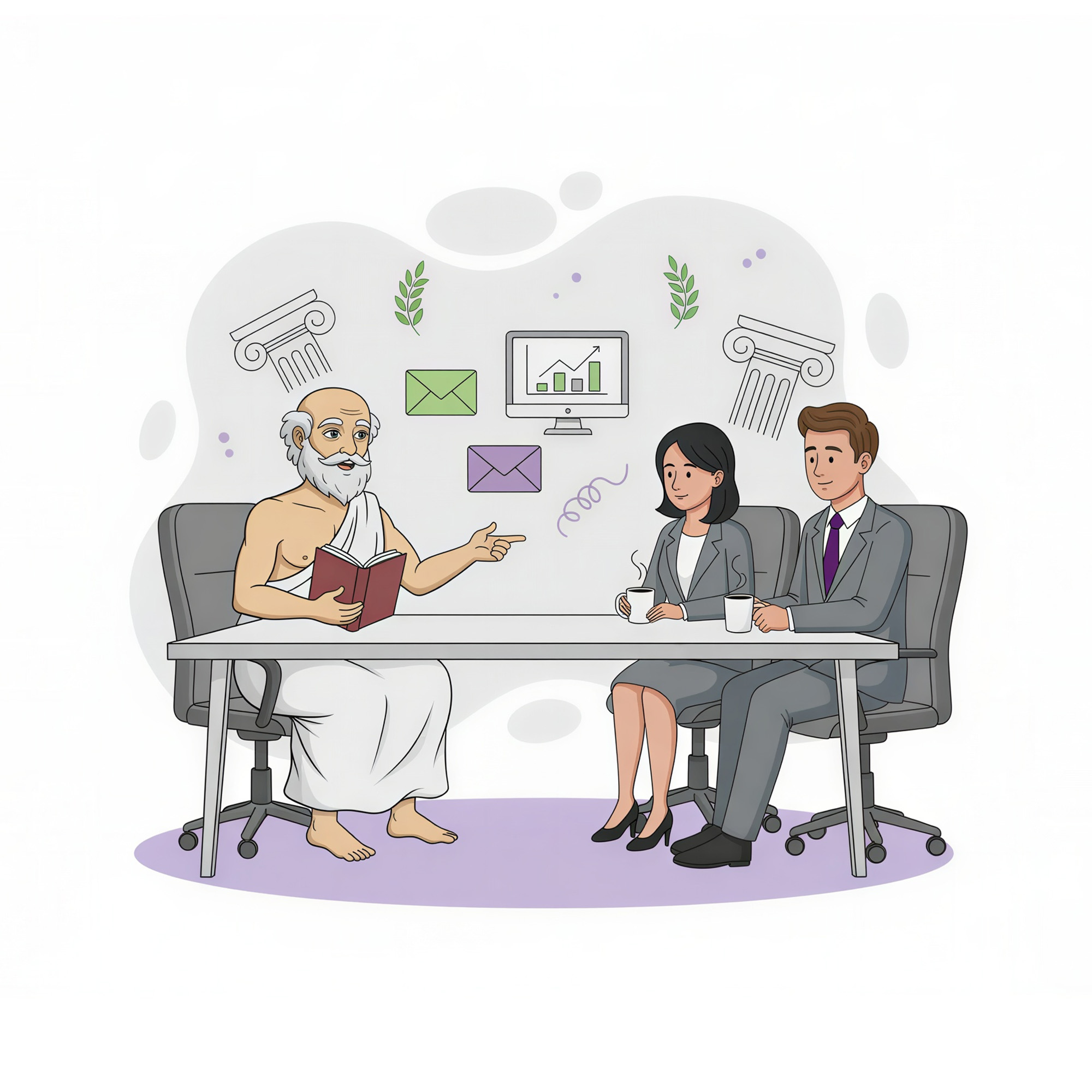 people sitting in an office discussing email marketing strategies