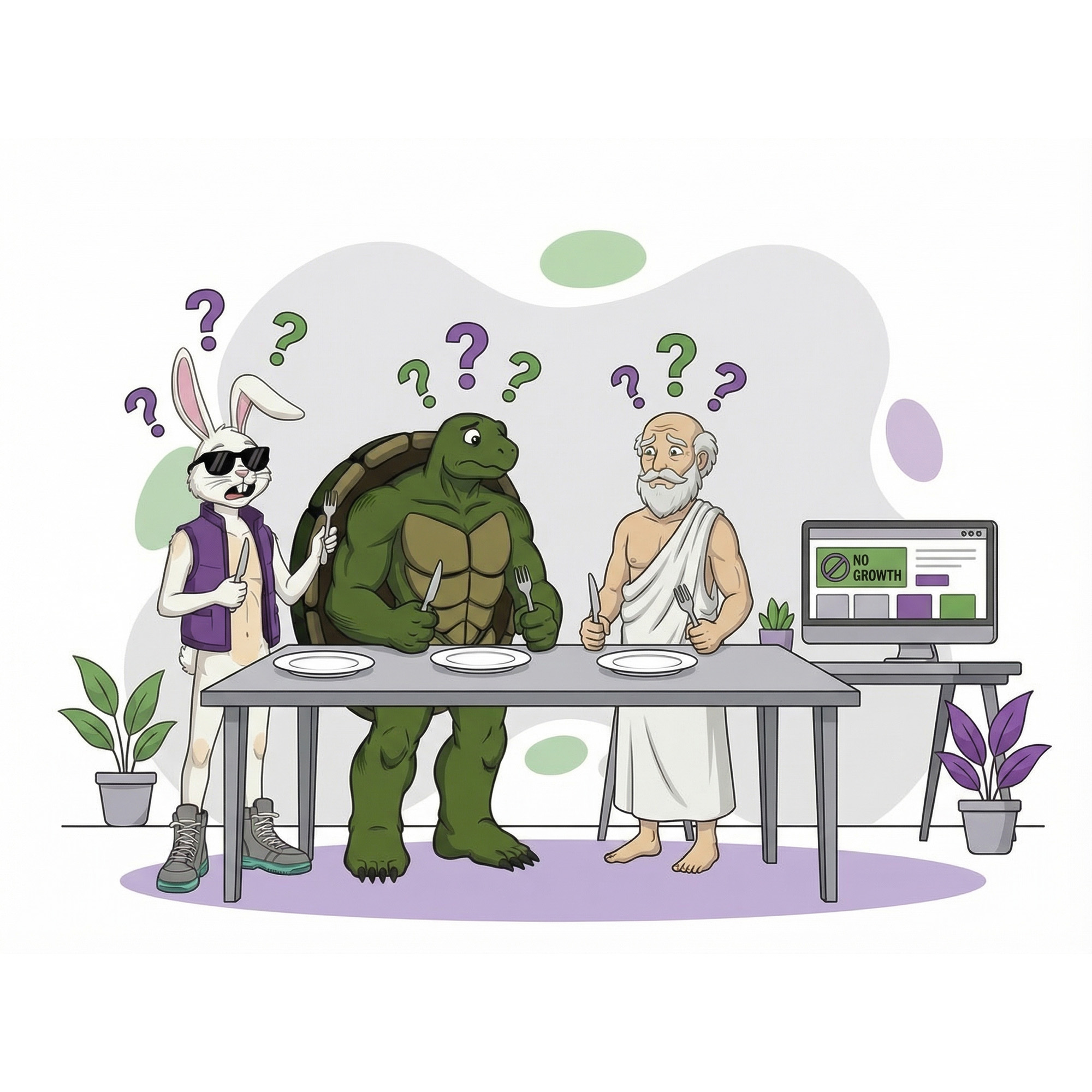 people acting hungry, illustrating the concept of a website not feeding a company's growth goals