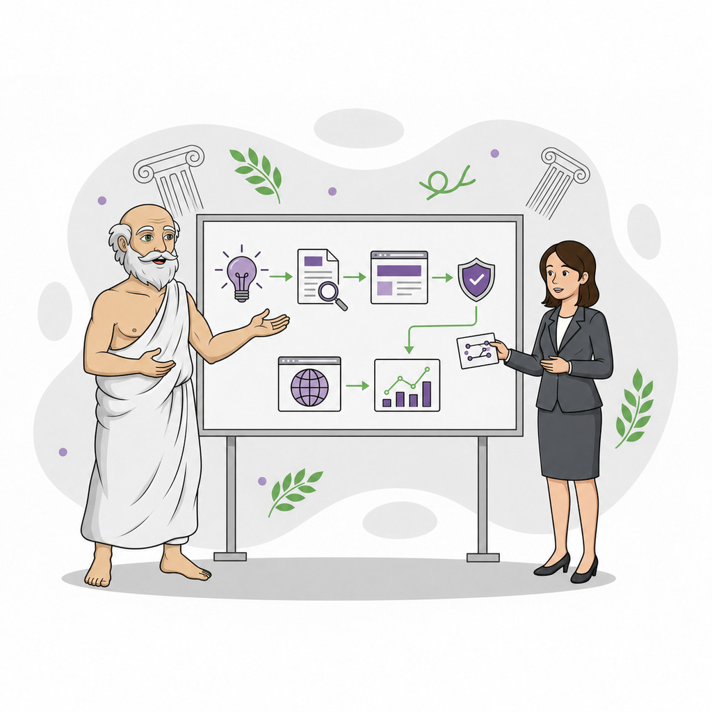 Aesop and an MSP expert review a transparent content workflow from research and drafting through approval and performance.