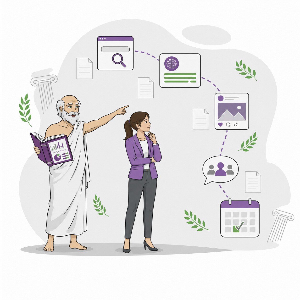 Content marketing strategy increasing visibility across search, AI answers, social media and referrals
