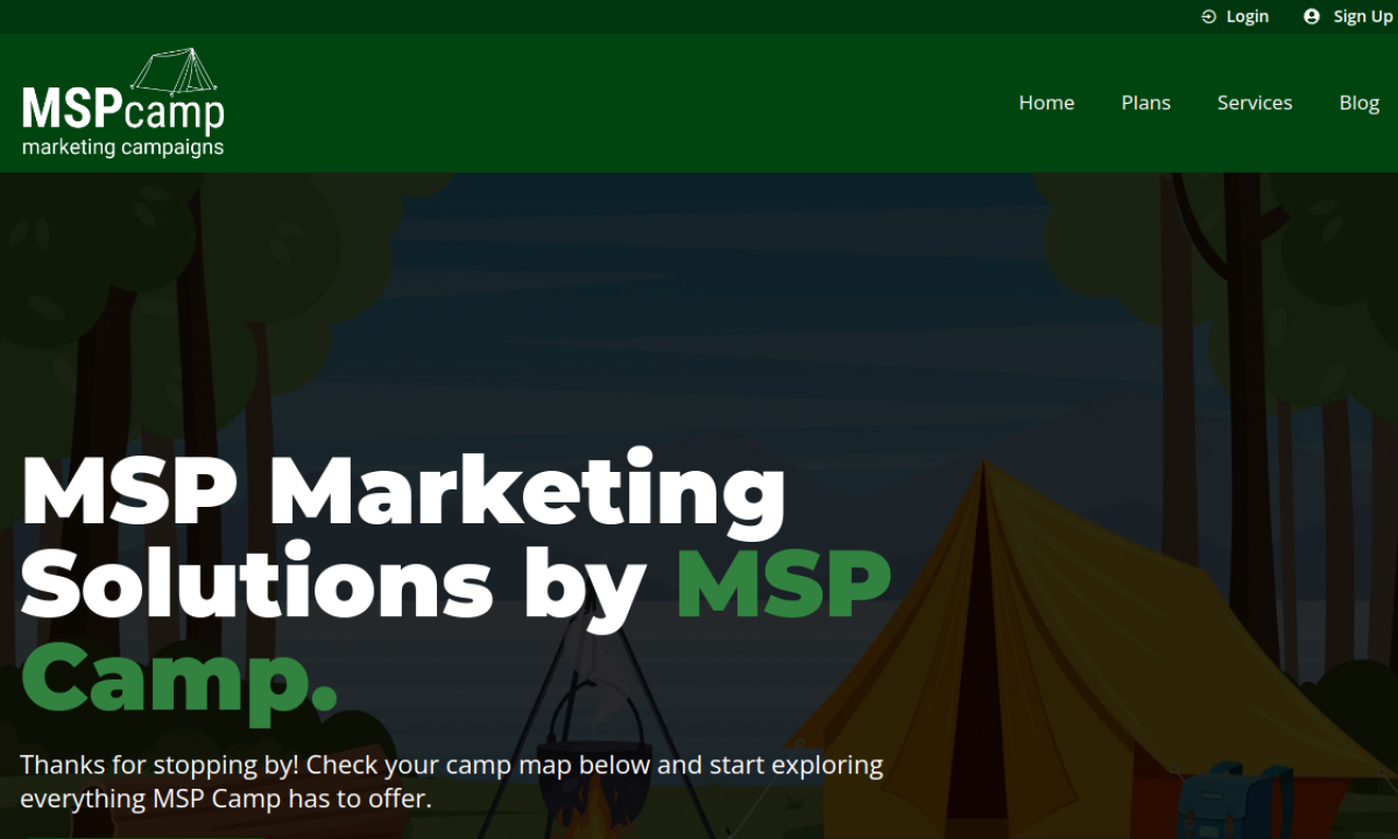 MSP Camp website design agency homepage