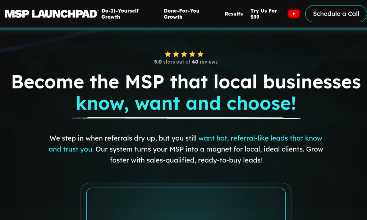 MSP Launchpad website design agency homepage