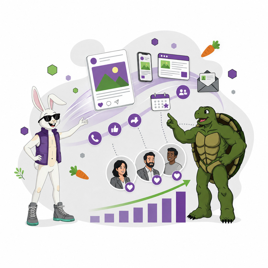 MSP marketing team building visibility and familiarity across multiple digital touchpoints.