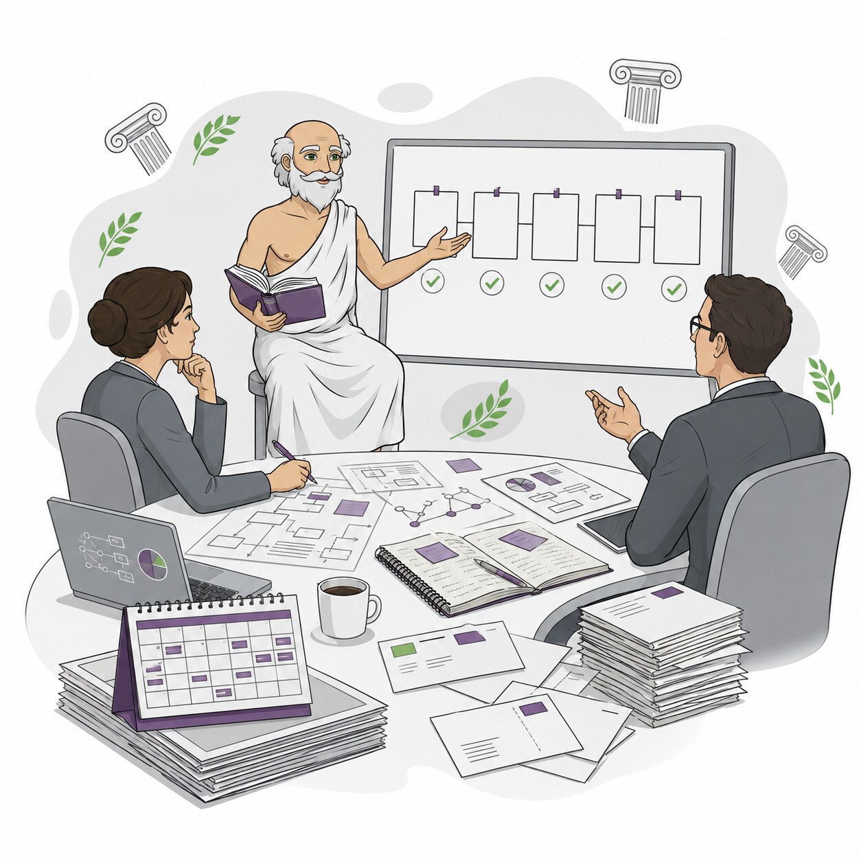 Social media management organizing expert ideas into a consistent weekly publishing process