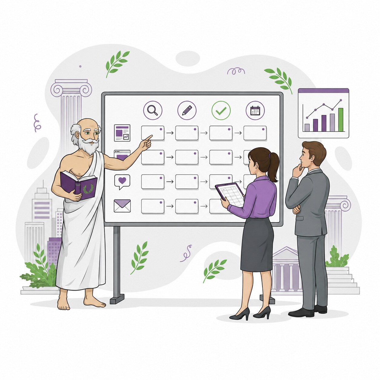Content marketing roadmap tracking research, writing, review, publishing and performance